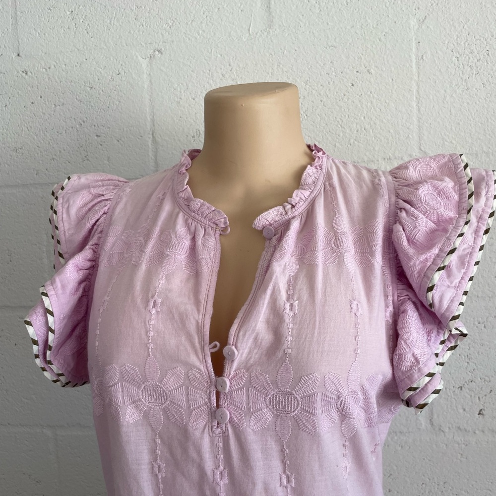 Elegant Pink Ruffle Sleeve Dress